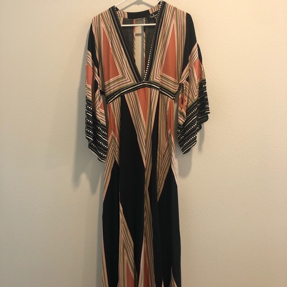 black print maxi dress